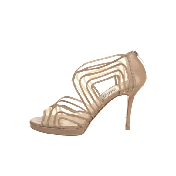 Jimmy Choo Caged Tonal Stitch Strappy Mesh High Heel Sandals sz 39 - Picture 2 of 16